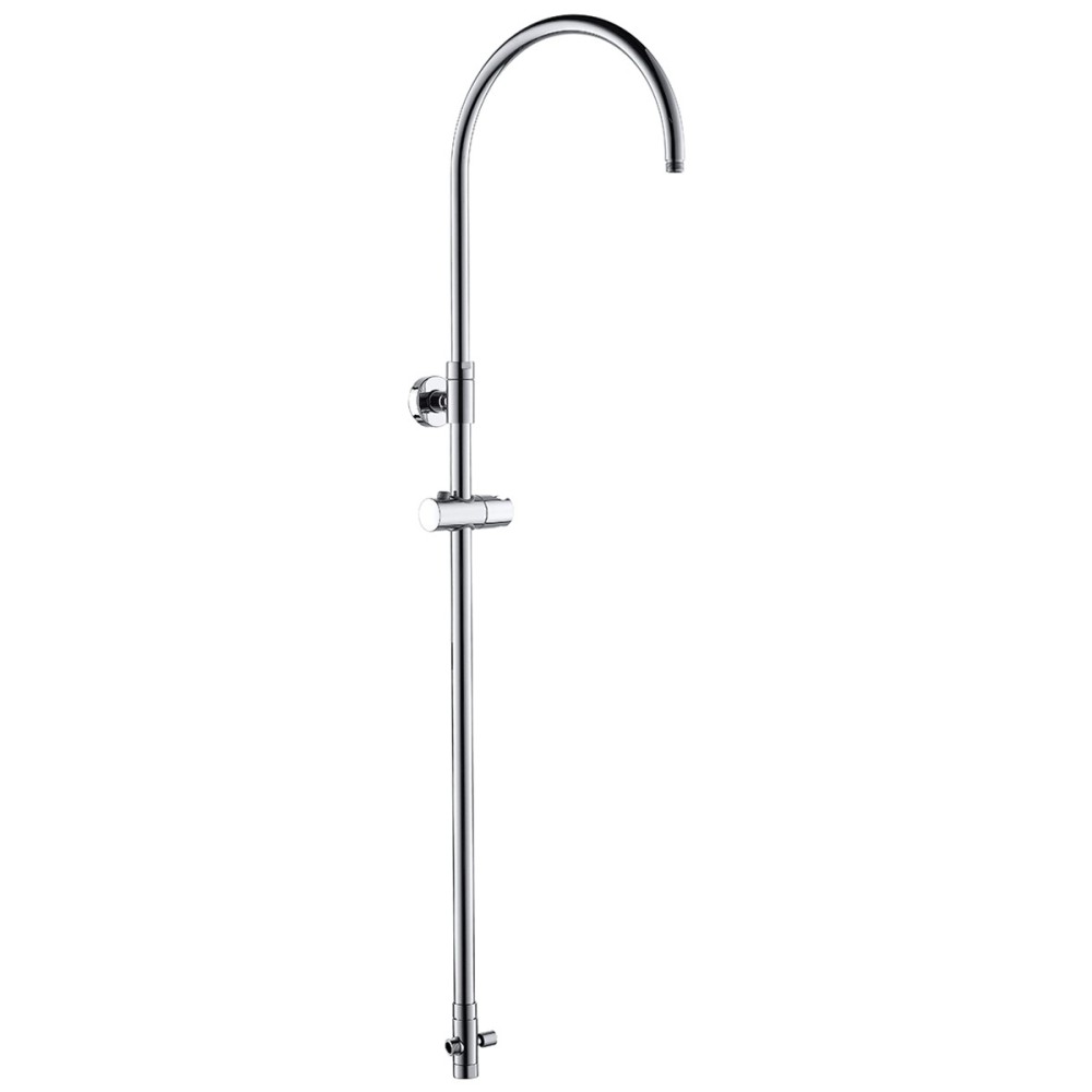 Colonna doccia a ponte in ottone regolabilie in altezza da 940 mm a 1275 mm con supporto scorrevole e deviatore, attacco 3/4