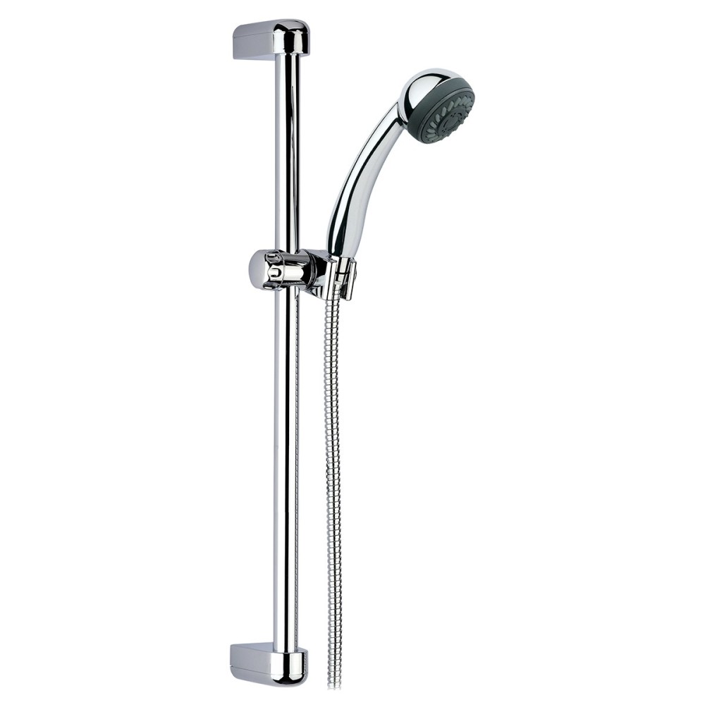 Sliding rail complete with two-jets abs shower and flexible cm 150
