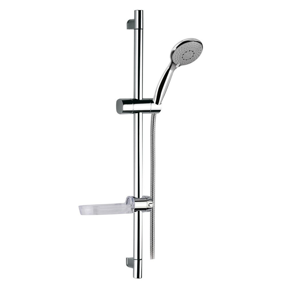 Sliding rail complete with three-jets abs shower flexible cm 150 and soap holder