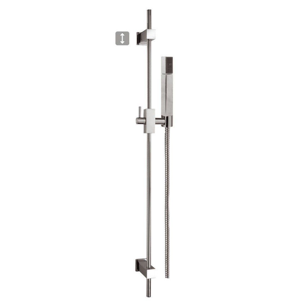 Sliding rail complete in brass with one-jet abs shower adjustable support and flexible cm 150