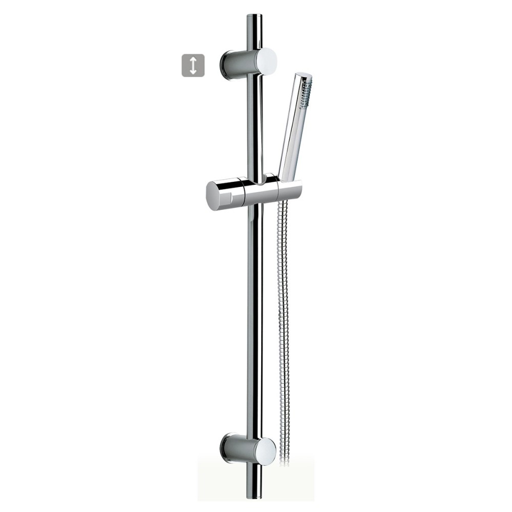 Sliding rail complete with one-jet abs shower adjustable support and flexible cm 150