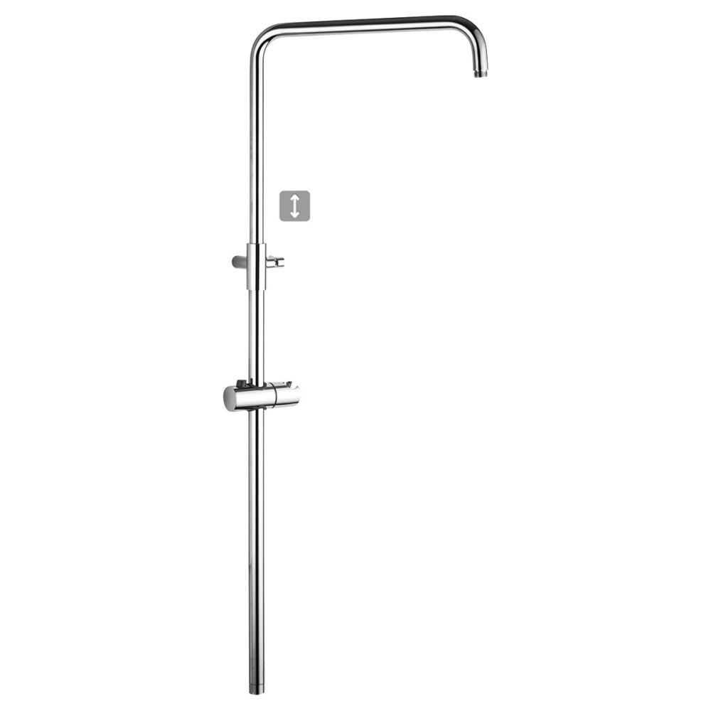 Adjustable bridge brass shower column height from 750 to 1300 mm with sliding support , 1/2 connection female without diverter
