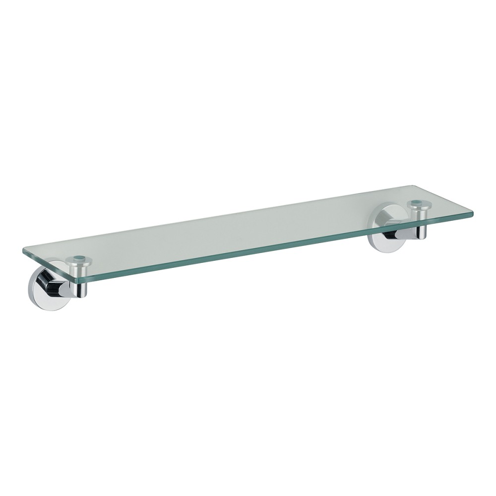 Glass shelf cm 60 with c.p. brass support