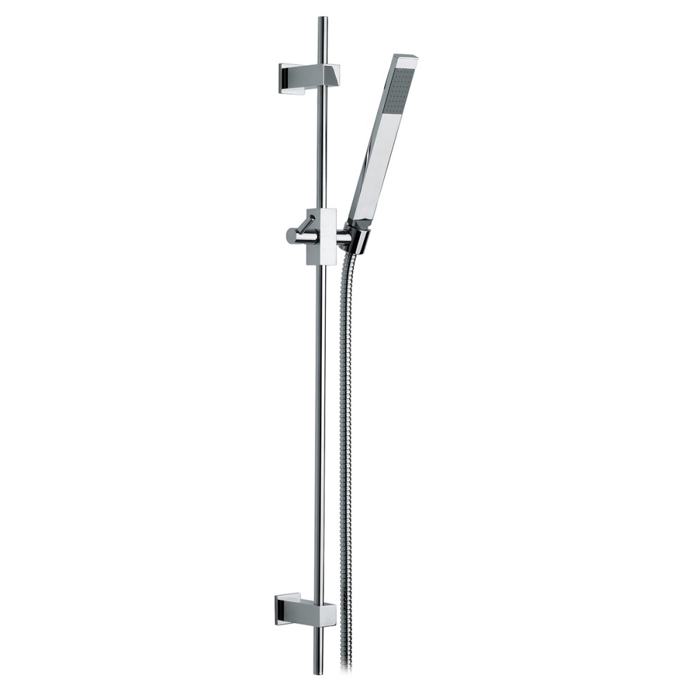 Sliding rail complete in brass with one-jet brass shower adjustable support and flexible cm 150