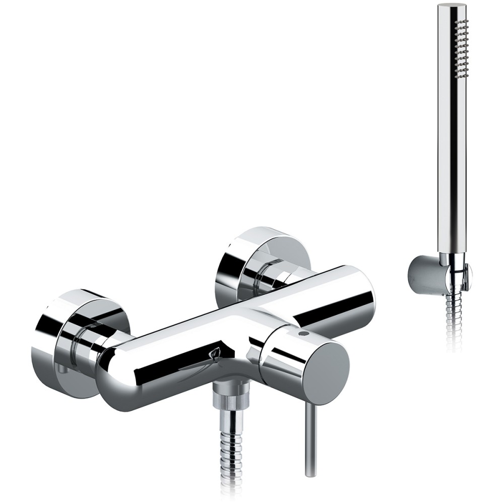 External single lever shower mixer with shower set complete