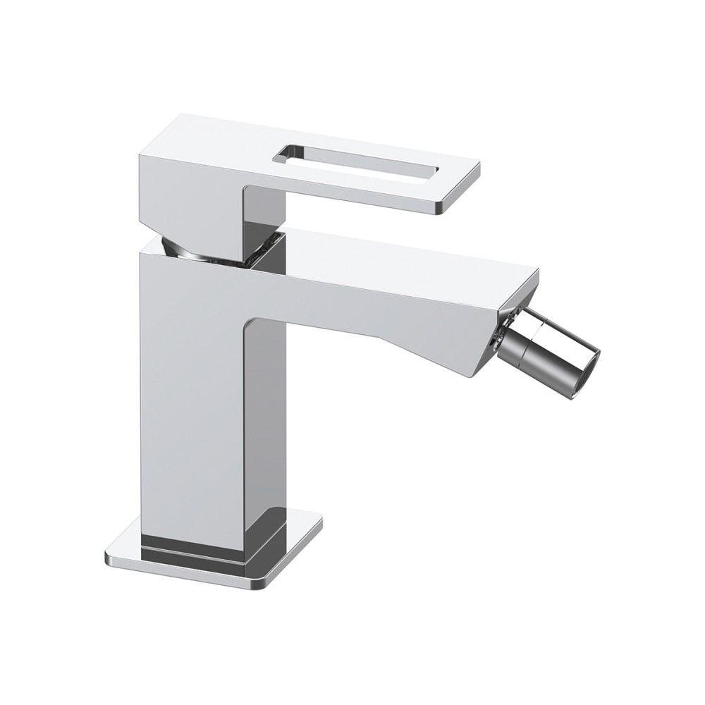 Single lever bidet mixer without pop-up