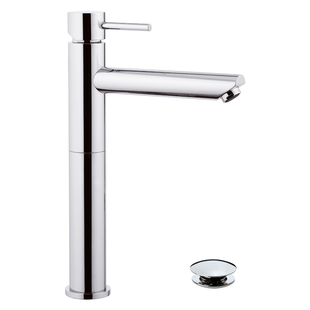 Single lever basin mixer H 340 mm with "Click-Clack" waste