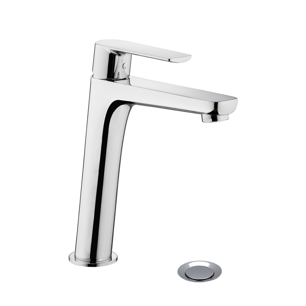 Single lever basin mixer H. 215 mm with pop-up