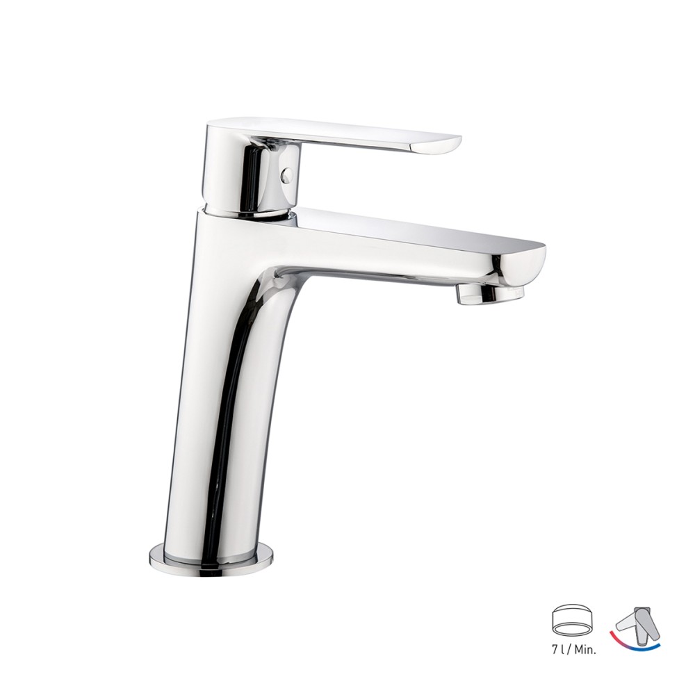 Single lever basin mixer H. 170 mm without pop-up