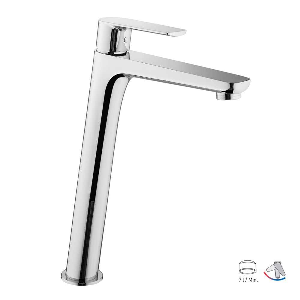 Single lever basin mixer H. 300 mm without pop-up