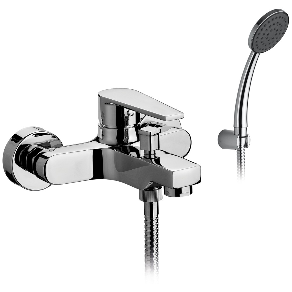 Single lever bath mixer with shower kit