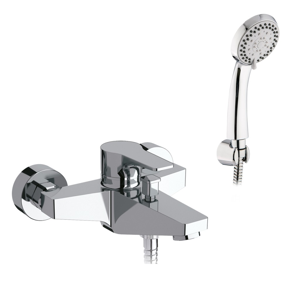 Single lever bath mixer with shower kit