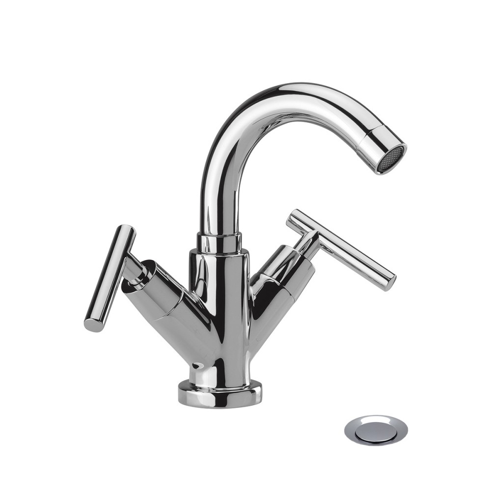 One-hole bidet mixer with pop-up