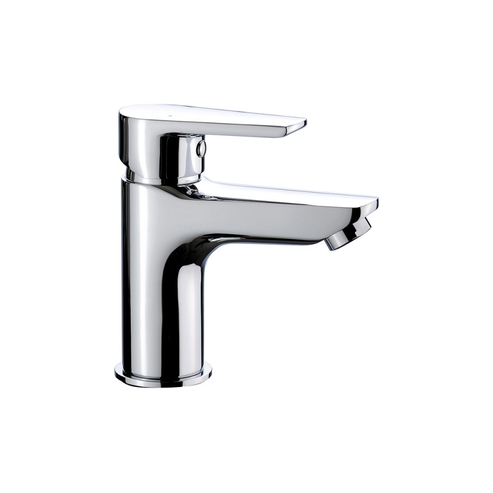 Single lever basin mixer without pop-up