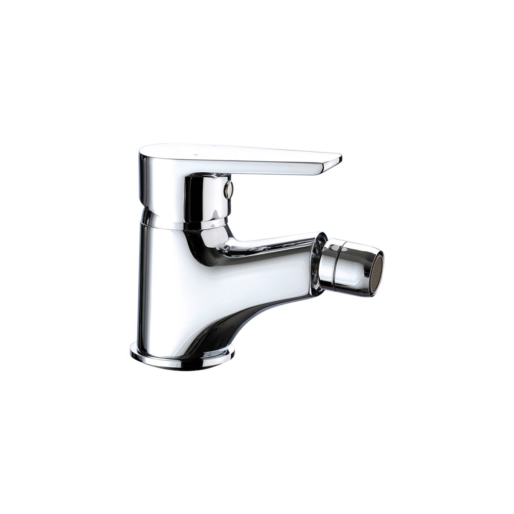 Single lever bidet mixer without pop-up