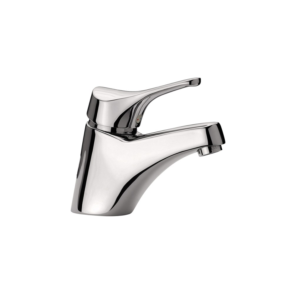 Single lever basin mixer without pop-up