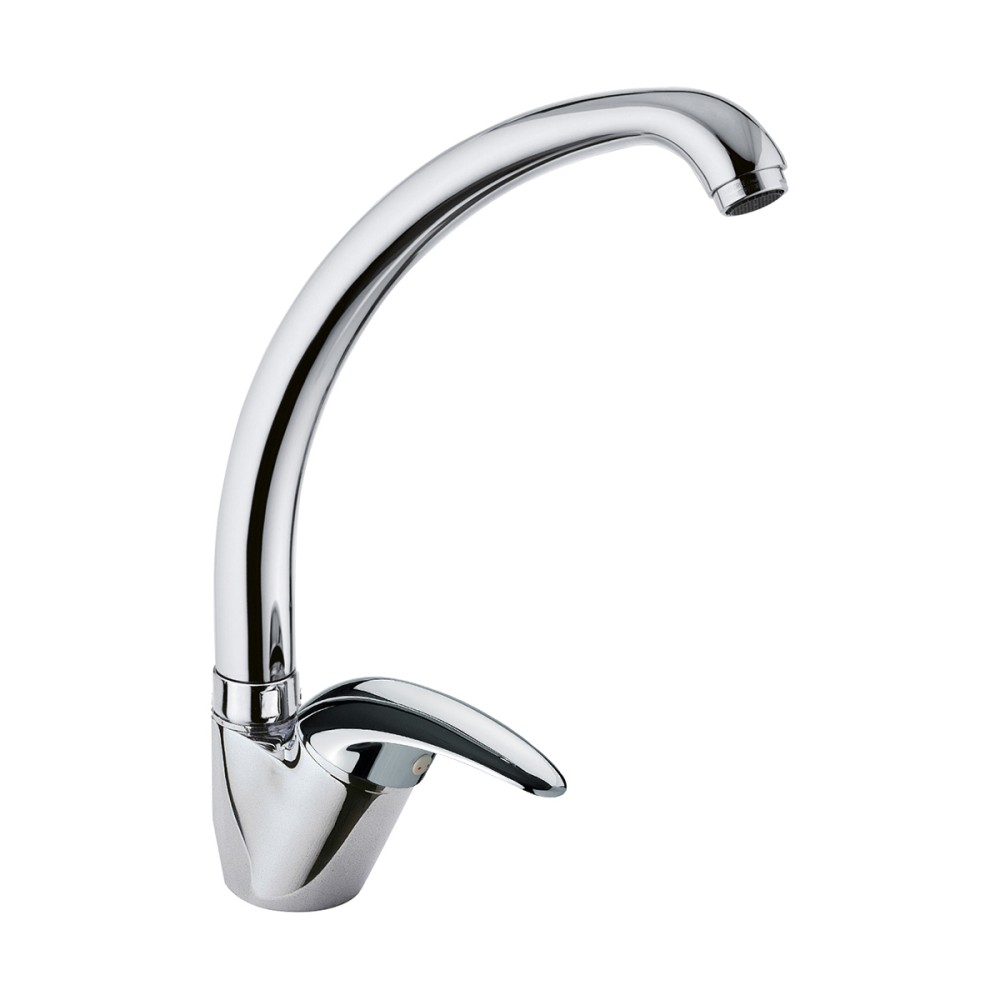 Single lever side sink mixer with long spout