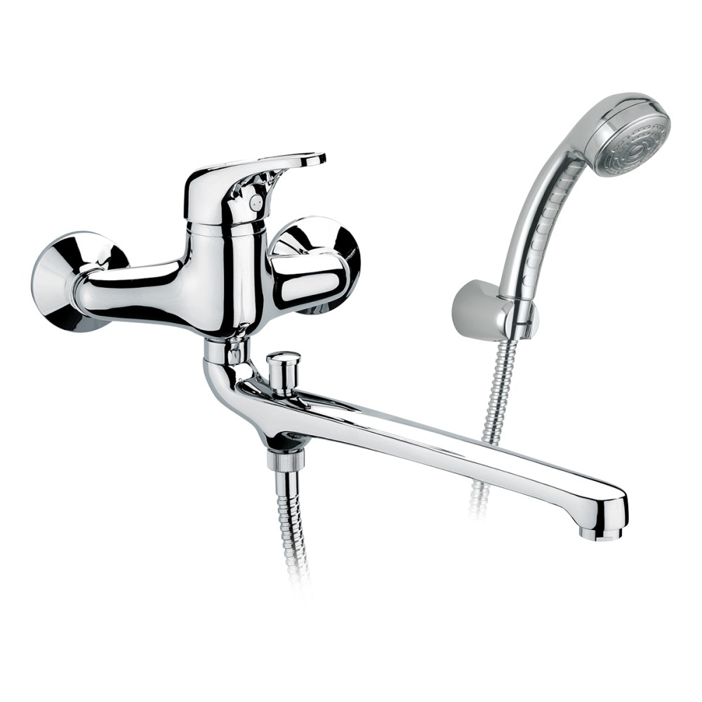 Single lever bath mixer long spout cm 35 with diverter