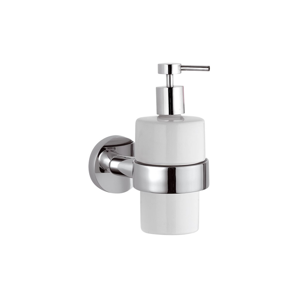 Ceramic dispenser with c.p. brass support