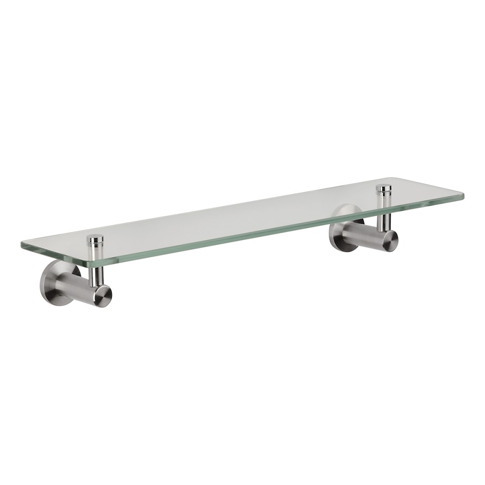 Glass shelf 60 cm with stainless steel supports