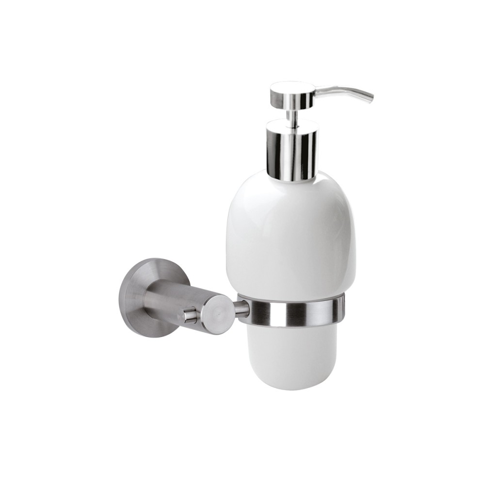 Dispenser in ceramica con supporto acciaio inox