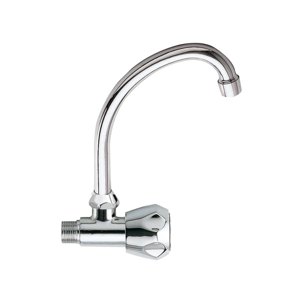 Sink tap wall mounted "J" spout