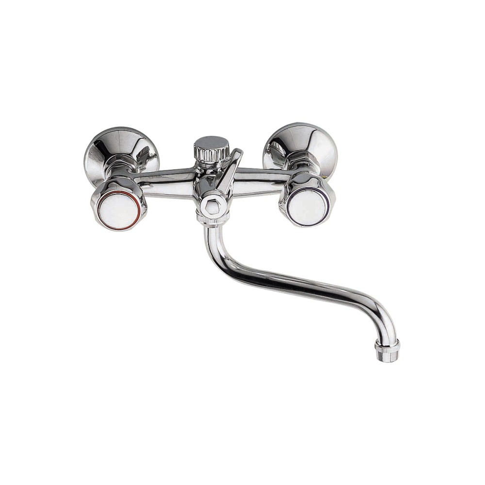 Sink mixer wall mounted with w.m. connection "S" spout