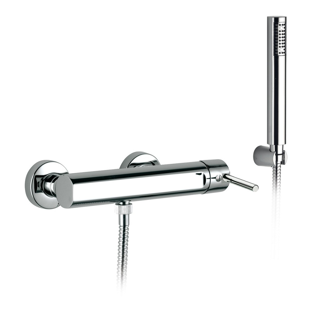 External single lever shower mixer with shower set complete