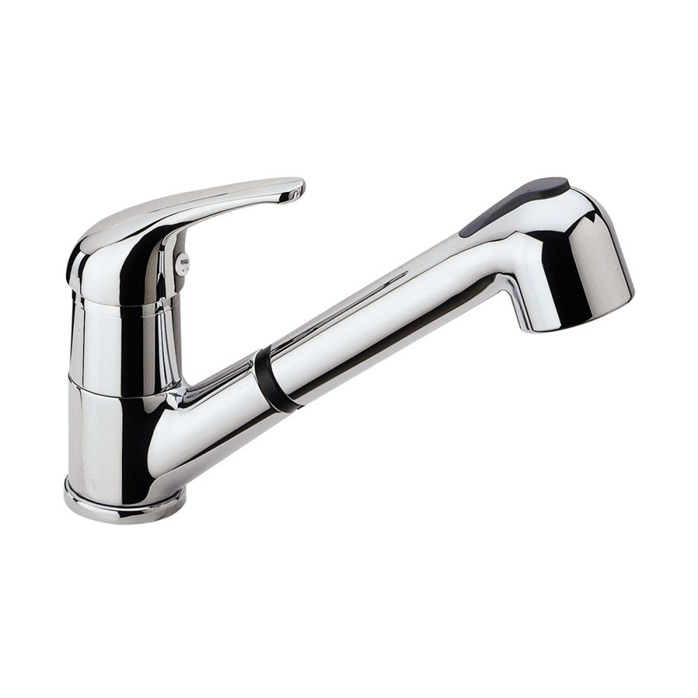 Single lever sink mixer with pull-out handshower
