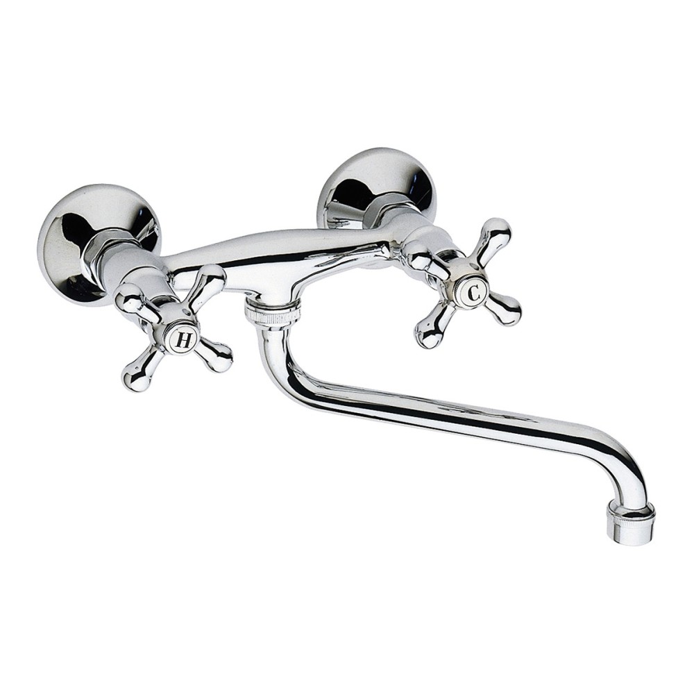 Sink mixer wall mounted "S" spout