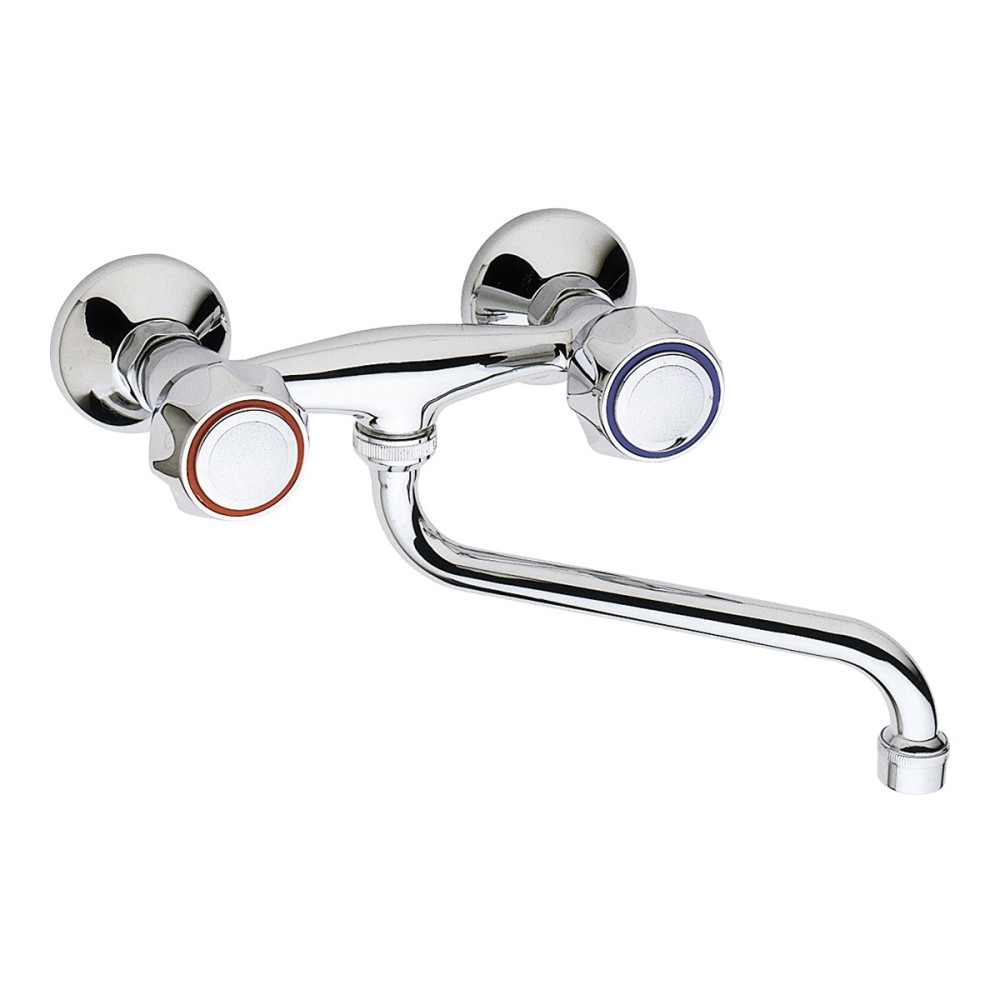 Sink mixer wall mounted "S" spout
